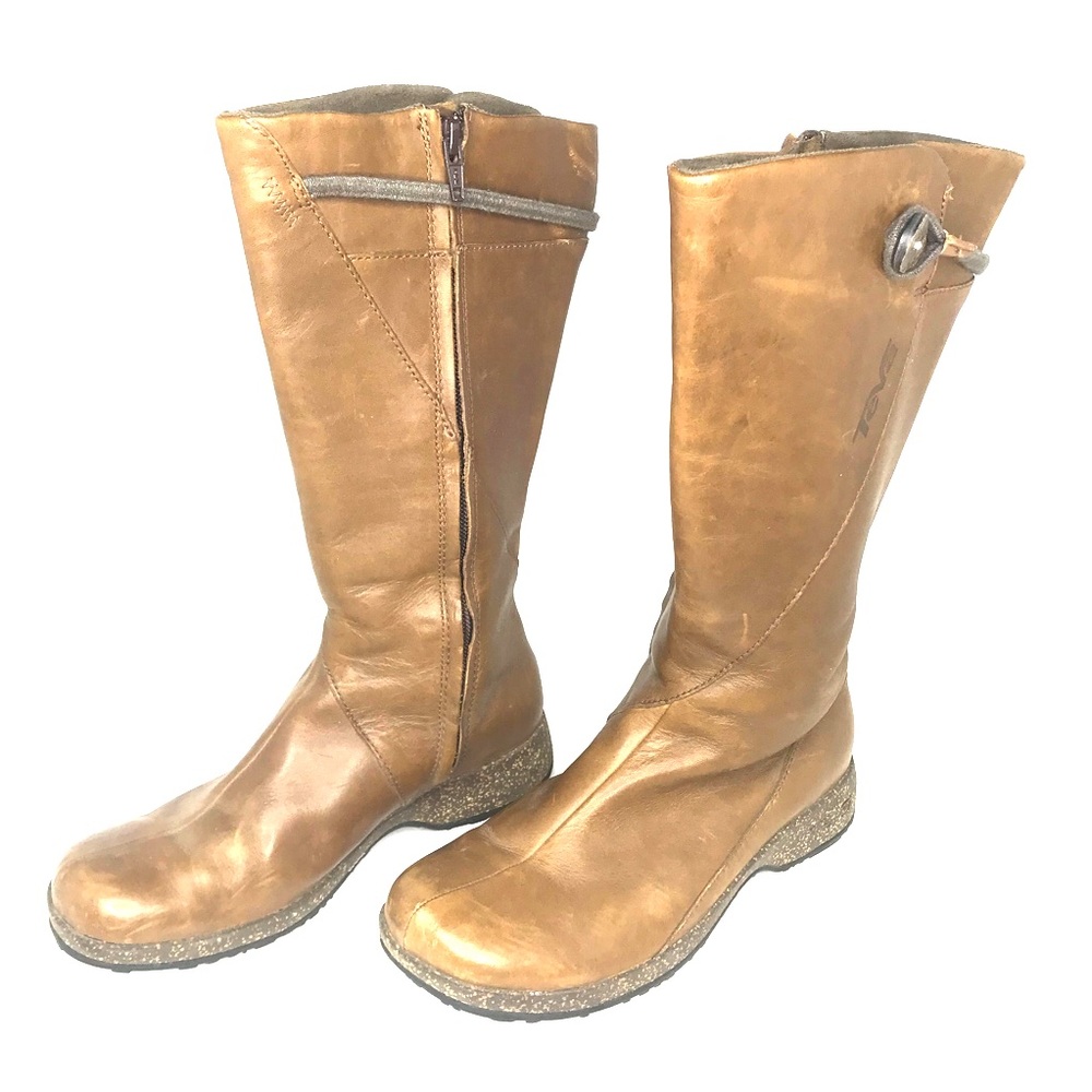 Teva Size 5.5 Leather Zipper Side Boots
